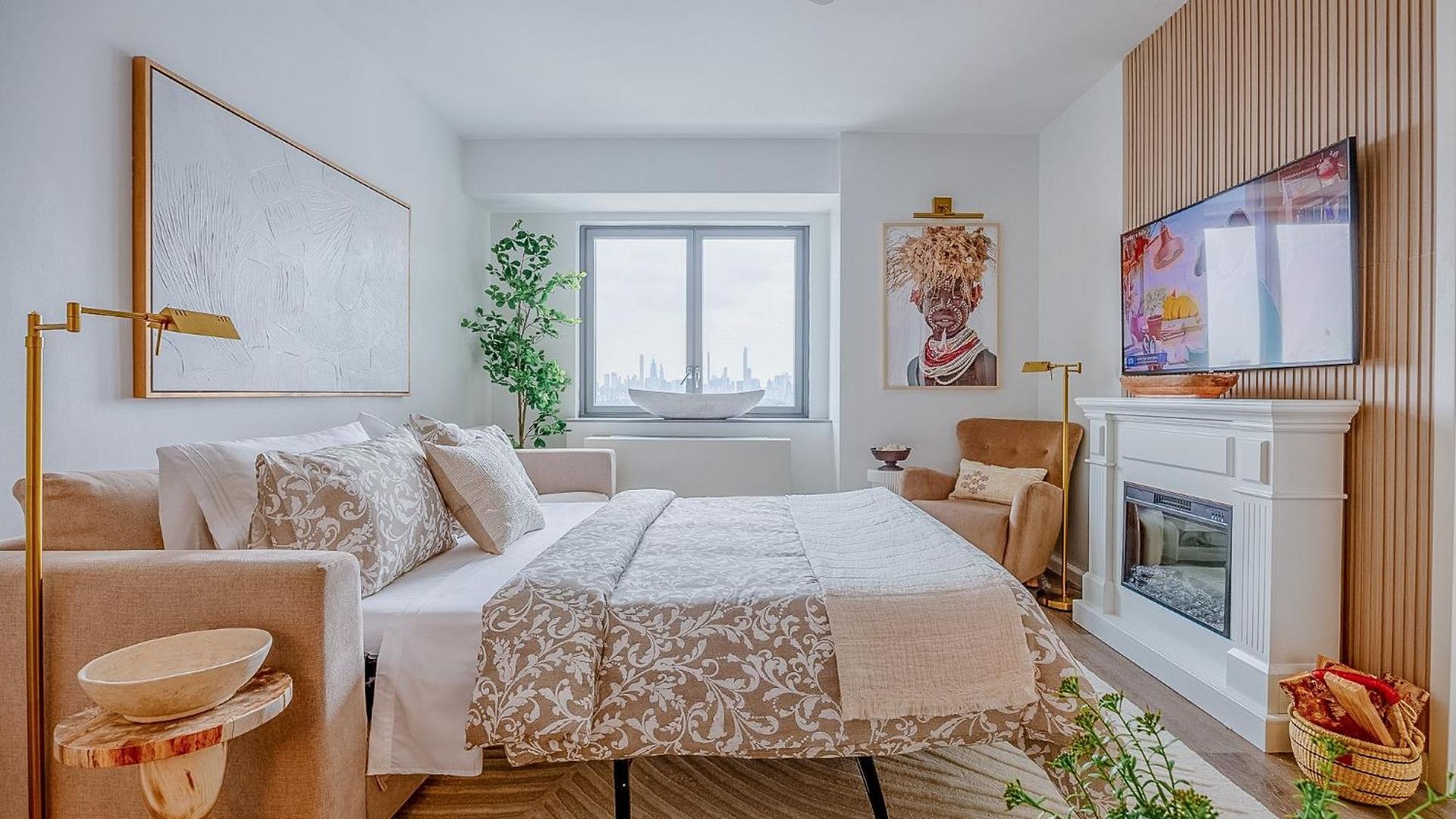 Apartment Skyline Spectacle Modern Designer Studio With Panoramic Nyc Views