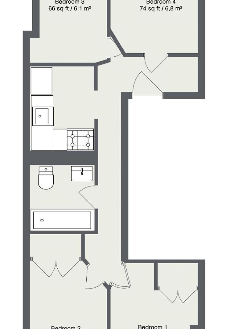 Apartment Stylish & Comfy 4bdr & 1bth In Midtown Manhattan *