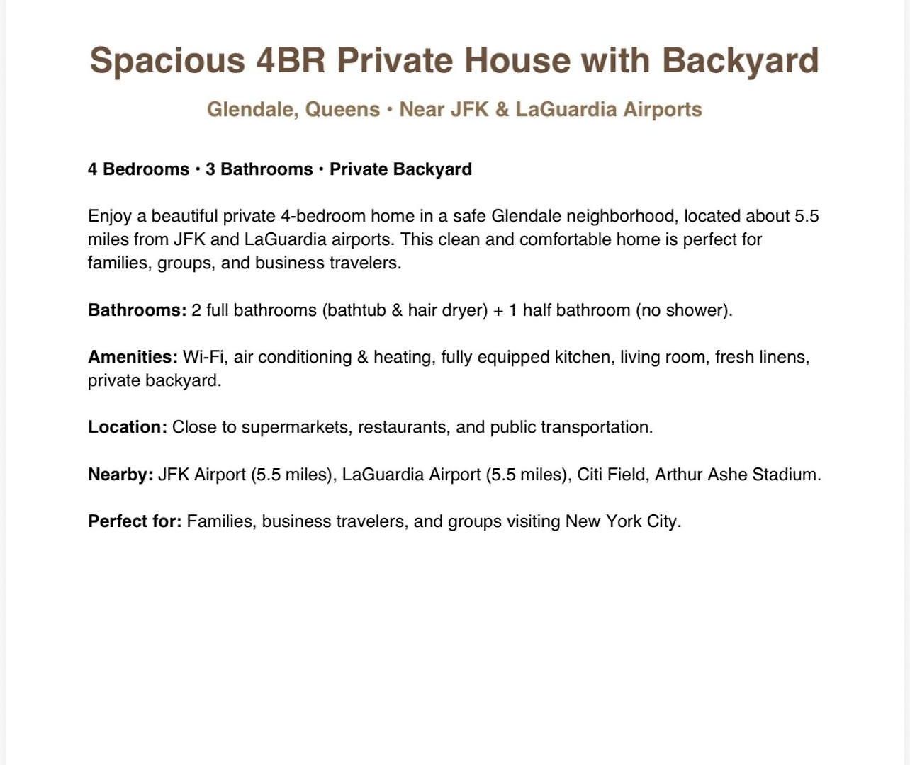 Amazing Private Single Family House New York