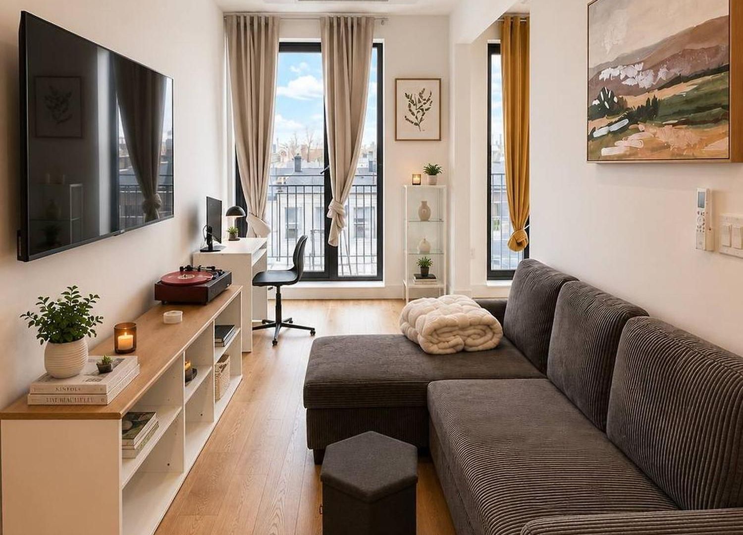 Apartment Stylish 1bd With Balcony&washer Near Train