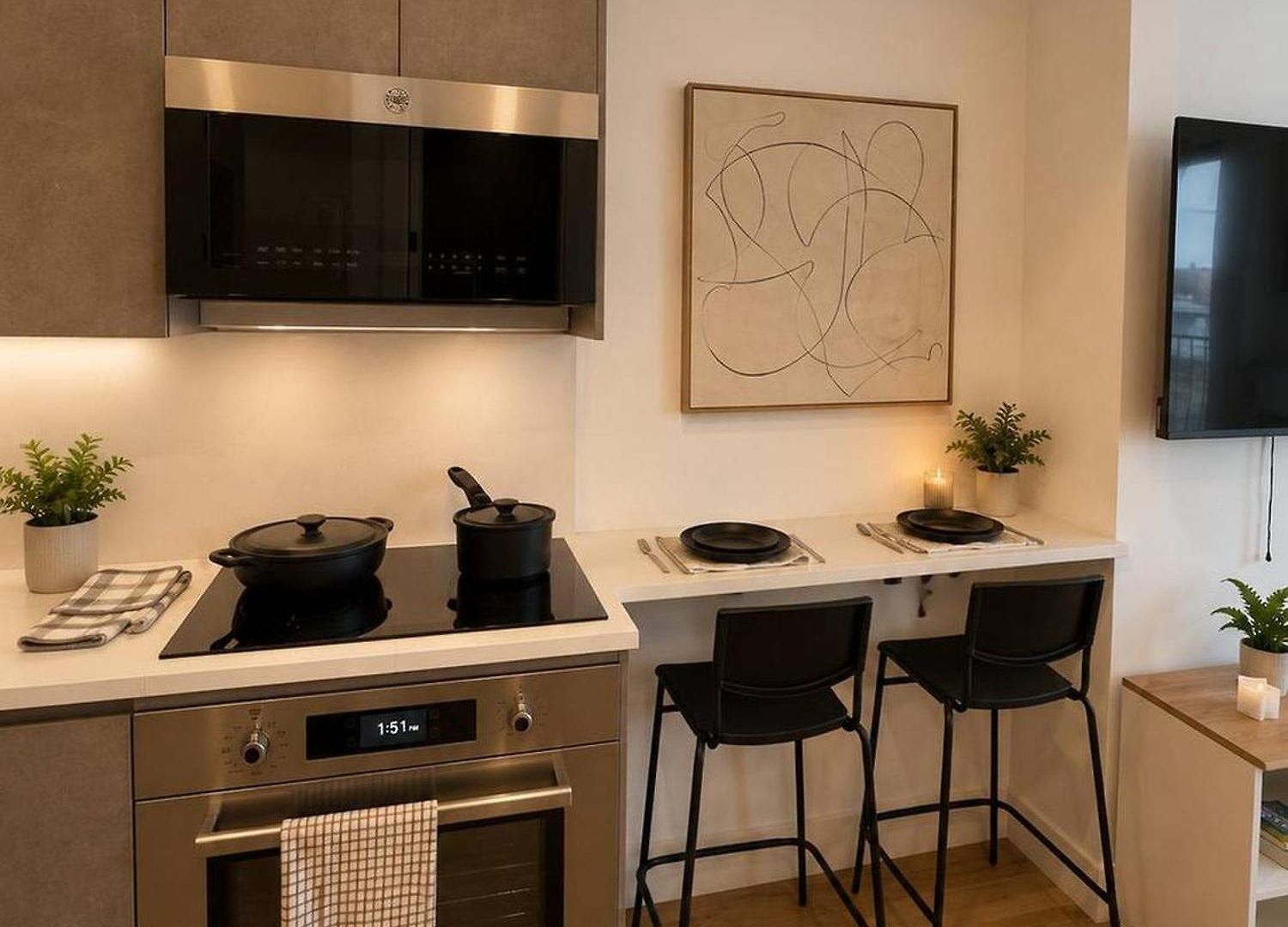 Stylish 1bd With Balcony&washer Near Train Apartment