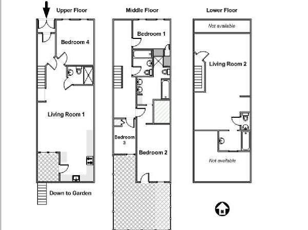 Apartment Lovely Brownstone In W Harlem 4 Bdr 3 Bath Deck Garden *