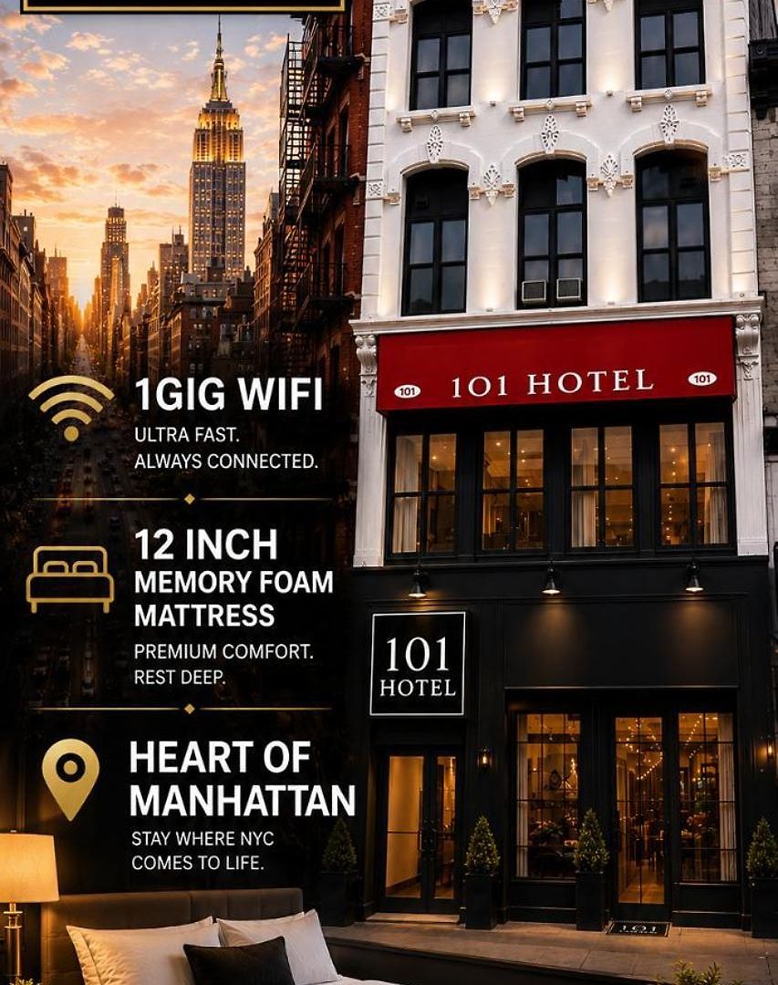 101 Manhattan - Little Italy, Soho, Noho, Les, East Village, Chinatown - 1 Gig Internet, 12inch Mattress, Hardsurface Floors Hotel *