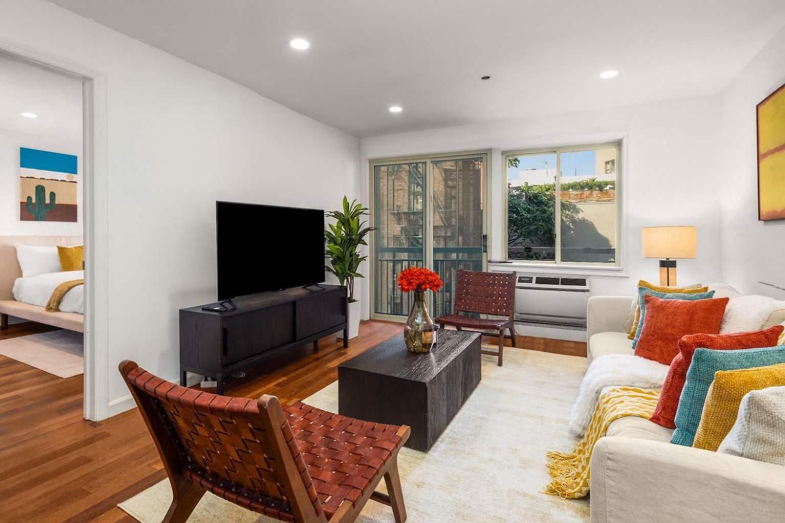 Apartment Cooper Terrace 1br Light-filled Loft With Balcony In Elevator Building New York