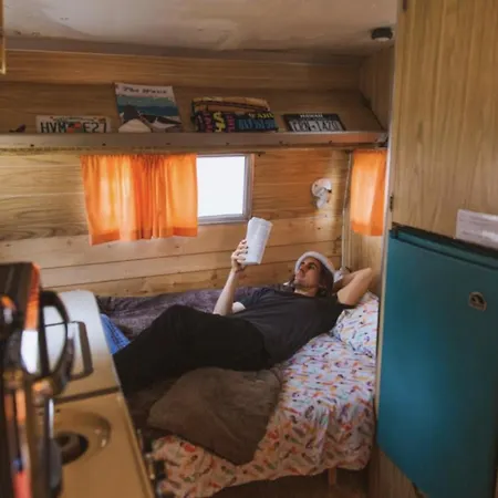 60s Surf Camper With Nyc Skyline View In Rockaway New York