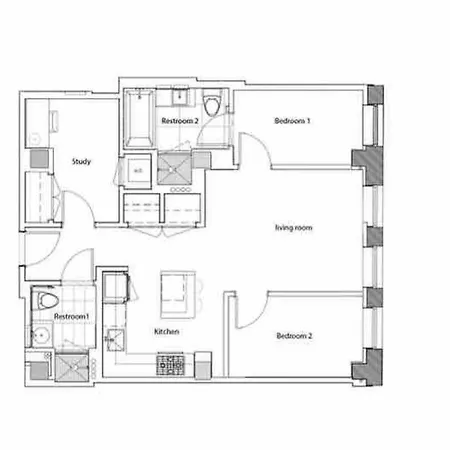 Apartment Modern 2br/2ba + Office With Washer/dryer *