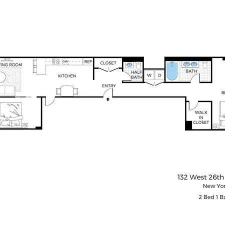 Modern 2br With Wd In Elevator Building In Nomad Apartment