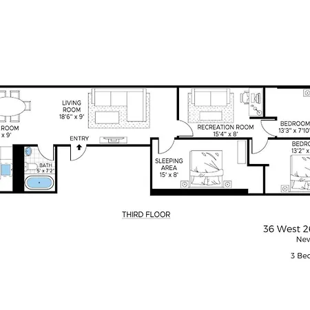 Spacious 3br Flex 4 With Washer & Dryer In Nomad Apartment *