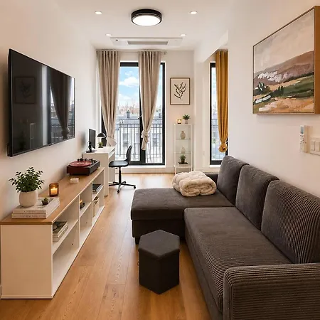 Apartment Stylish 1bd With Balcony&washer Near Train