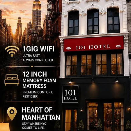101 Manhattan - Little Italy, Soho, Noho, Les, East Village, Chinatown - 1 Gig Internet, 12inch Mattress, Hardsurface Floors Hotel *