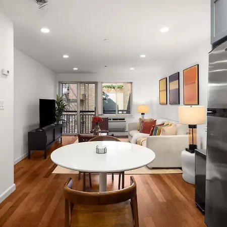 Apartment Cooper Terrace 1br Light-filled Loft With Balcony In Elevator Building New York