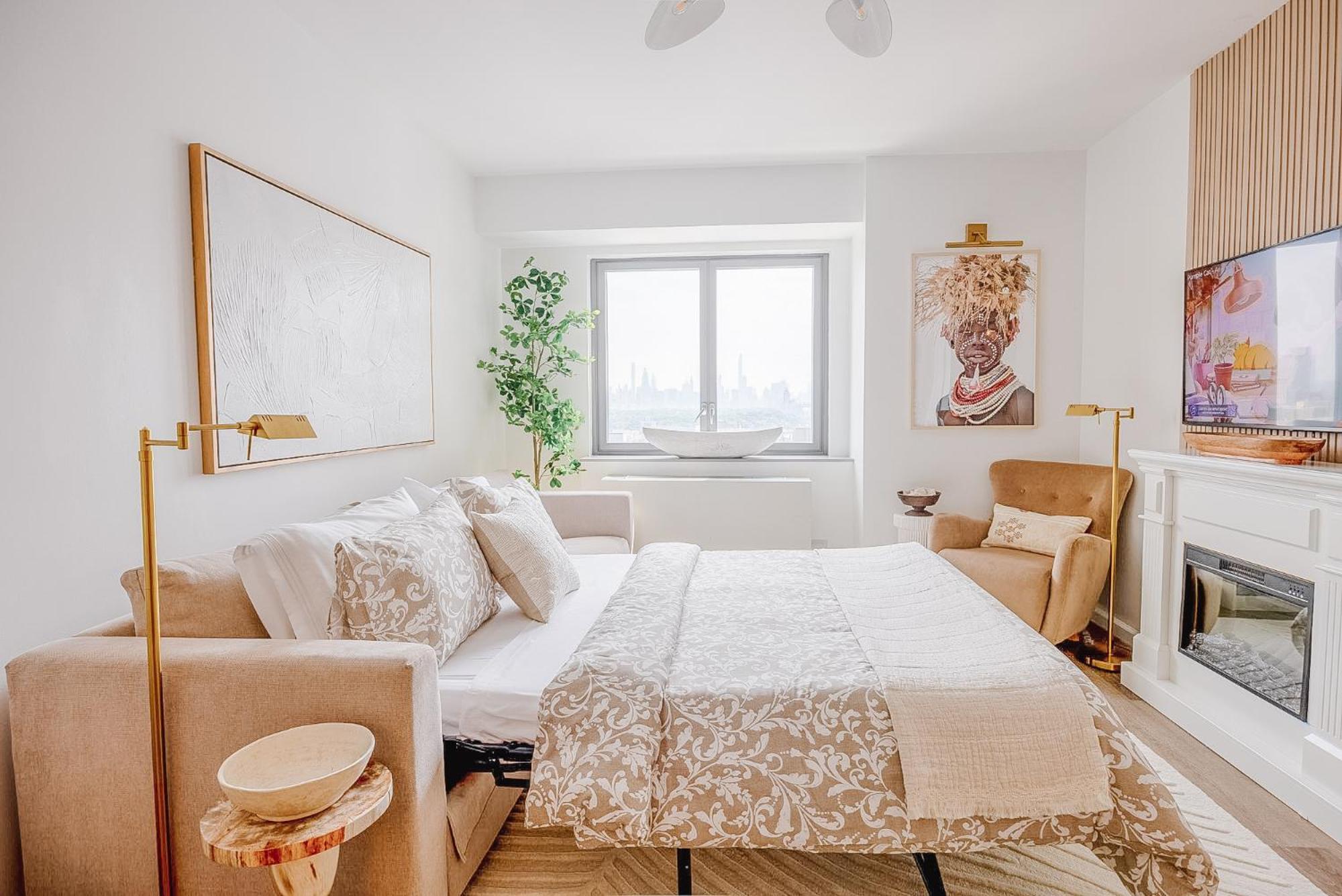 Apartment Skyline Spectacle Modern Designer Studio With Panoramic Nyc Views *