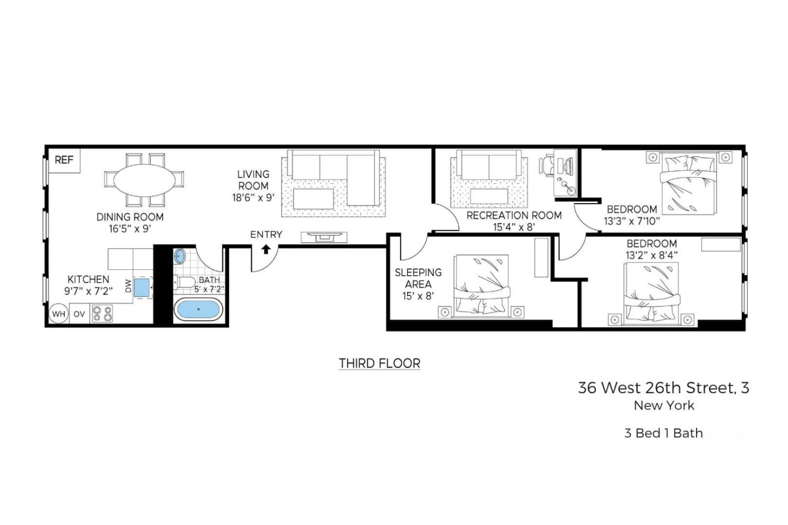 Spacious 3br Flex 4 With Washer & Dryer In Nomad Apartment *