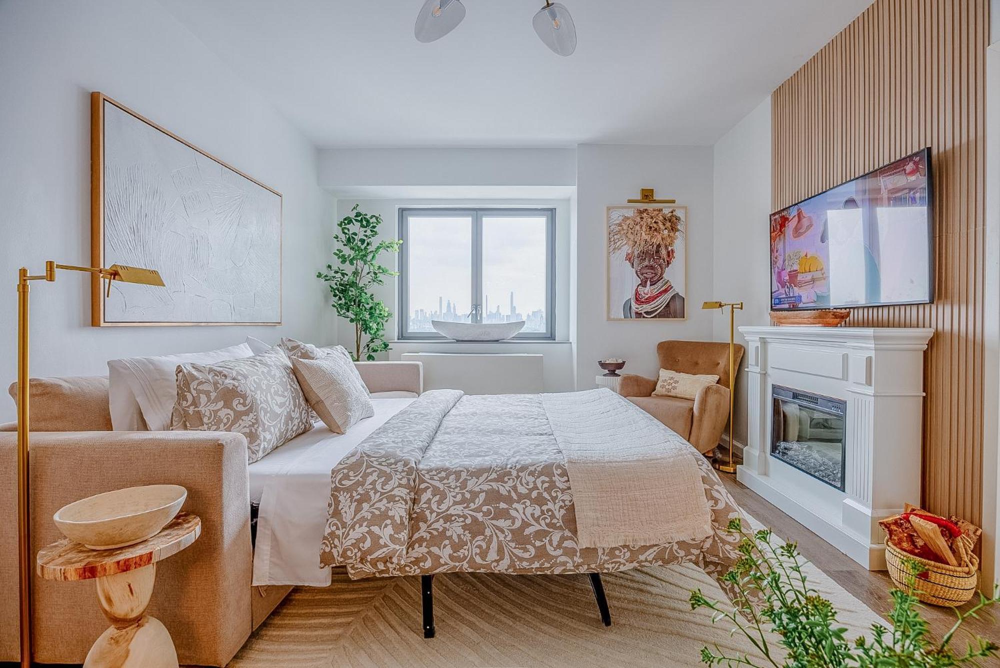 Apartment Skyline Spectacle Modern Designer Studio With Panoramic Nyc Views