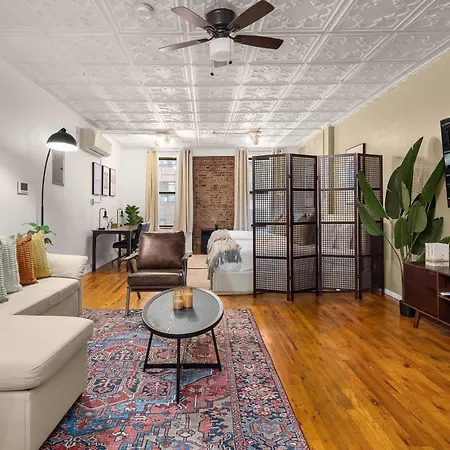 Manhattan Loft Bliss, Bright & Rustic Charm *